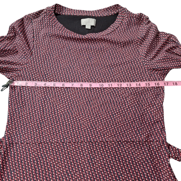 Pure Collection Sz 8/10 Crew-neck Long-Sleeve Tie-Front Lined Jersey Midi Dress - Picture 15 of 16